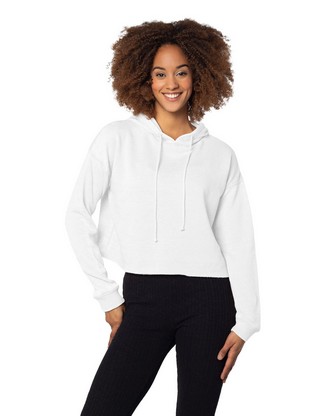 Ladies' Burnout Campus Hooded Sweatshirt - WHITE - S 
