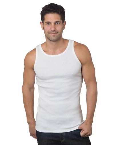 Men's 6.1 oz., 100% Ringspun Cotton 2x1 Ribbed Tank Top