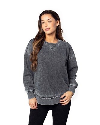 Ladies' Burnout Campus Pullover - CHARCOAL - S