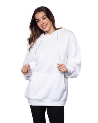  Ladies' Burnout Everybody Hooded Sweatshirt - WHITE - S 