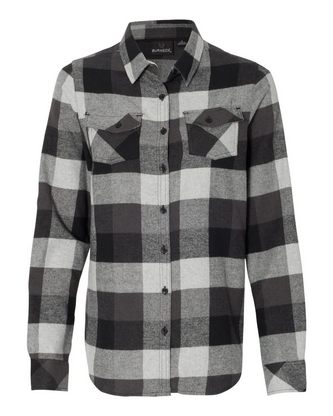 Custom Logo Burnside Women's Yarn-Dyed Long Sleeve Flannel Shirt 5210 Embroidered