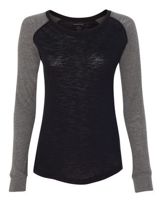  Company Branded Boxercraft Women’s Preppy Patch Slub Long Sleeve T-Shirt T66 With Logo 