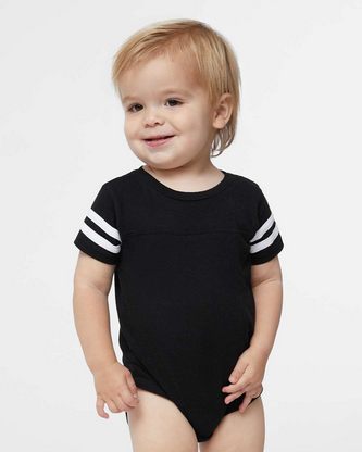  Custom Embroidered Rabbit Skins Infant Football Fine Jersey Bodysuit 4437 With Logo 
