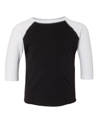 Company Branded Rabbit Skins Toddler Baseball Fine Jersey Three-Quarter Sleeve Tee 3330 With Logo