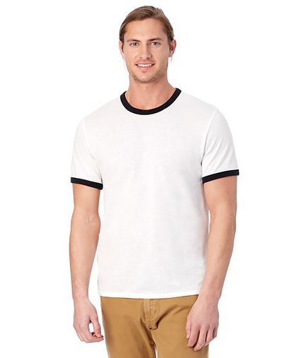  Unisex Keeper Ringer T-Shirt - WHITE/ BLACK - XS 