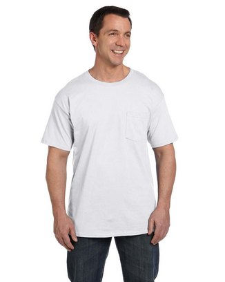  Adult Beefy-T® with Pocket - WHITE - S 