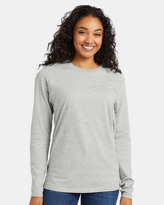  Company Branded Hanes Perfect-T Long Sleeve T-Shirt 498L With Logo 
