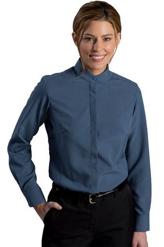 Custom Embroidered  Edwards Women's Batiste Banded Collar Shirt - 5392 