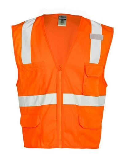 Custom Printed ML Kishigo - Six Pocket Zipper Vest - 1291-1292 With Logo