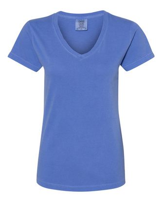 Custom Embroidered Comfort Colors Garment-Dyed Women’s Midweight V-Neck T-Shirt 3199 With Logo