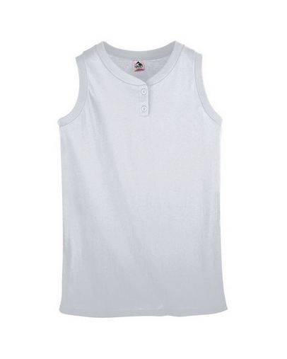  Girl's Sleeveless Two-Button Softball Jersey 