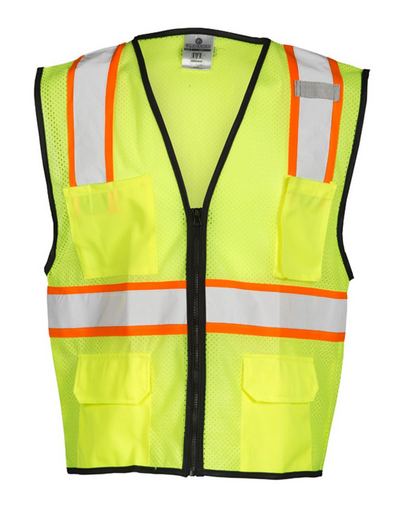 Custom Logo ML Kishigo 4 Pocket Contrast Mesh Vest - 1517-1518 