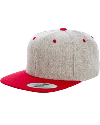 Adult 6-Panel Structured Flat Visor Classic Two-Tone Snapback 