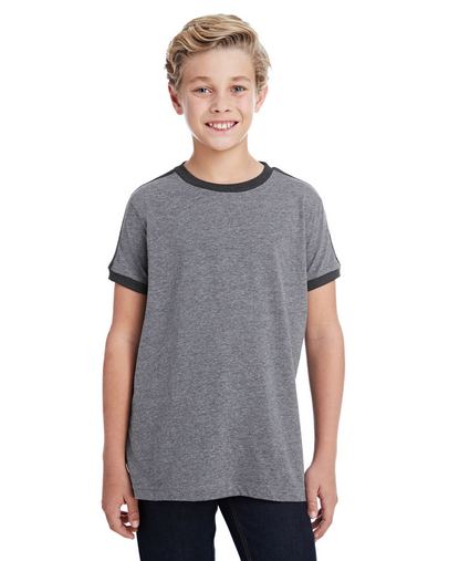 Custom Printed Youth Soccer Ringer Fine Jersey T-Shirt-6132 With Logo