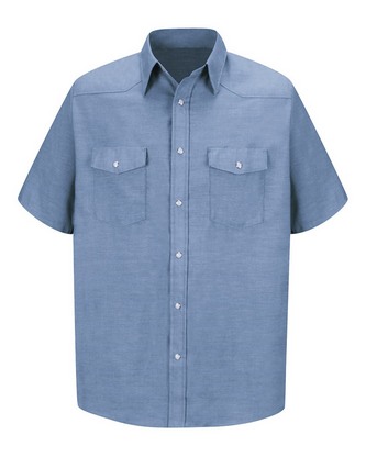 Custom Embroidered Red Kap Deluxe Western Style Short Sleeve Shirt - Tall Sizes SC24T With Logo