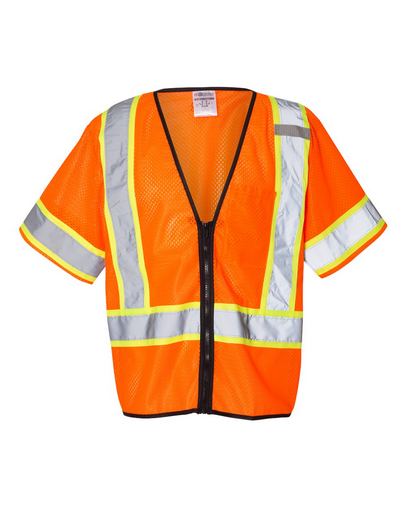 Custom Logo ML Kishigo Class 3 Mesh Zippered Vest - 1565-1566