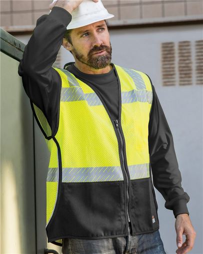 Custom Printed ML Kishigo - Flame Resistant Premium Black Series FR Mesh Vest - FM410 With Logo