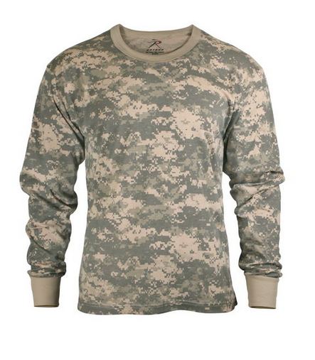 Custom Printed Long Sleeve Digital Camoflage T-Shirts - 6385