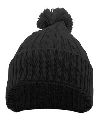  Cable Knit Pom-Pom Beanie 