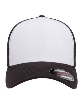  YP Classics® Adult Adjustable White-Front Panel Trucker Cap - BLK/ WH/ BLK - OS 
