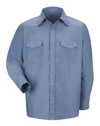  Company Branded Red Kap Deluxe Western Style Long Sleeve Shirt - Tall Sizes SC14T With Logo 