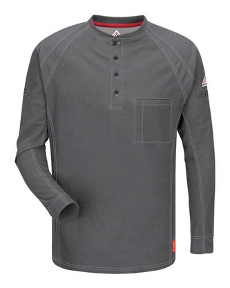 Custom Embroidered Bulwark Long Sleeve Henley - Tall Sizes QT20T With Logo