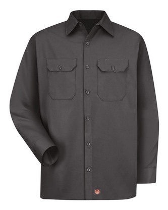  Custom Embroidered Red Kap Utility Long Sleeve Work Shirt - Tall Sizes ST52T With Logo 