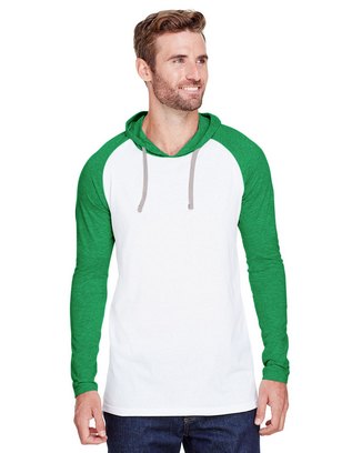 Men's Hooded Raglan Long Sleeve Fine Jersey T-Shirt
