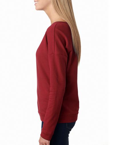 Custom Printed Next Level Ladies' French Terry Long-Sleeve Scoop - 6931