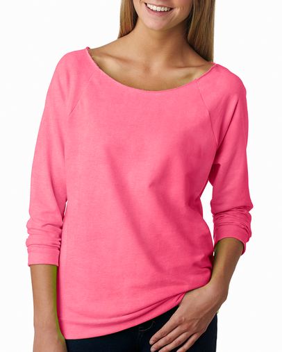 Custom Printed Next Level Ladies' French Terry 3/4-Sleeve Raglan - 6951