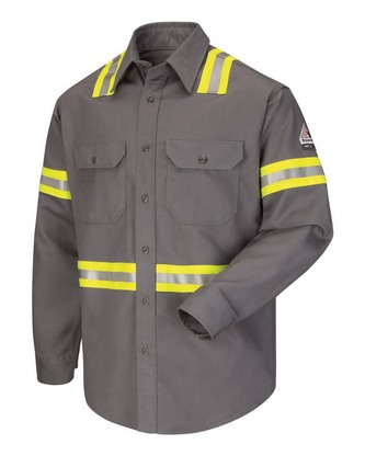 Company Branded Bulwark Enhanced Visibility Uniform Shirt SLDT With Logo