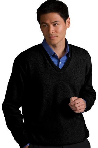  Men'S Cotton Cashmere V-Neck Sweater 