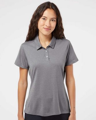 Custom Logo Adidas Women's Heathered Polo A241 Embroidered
