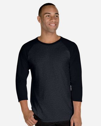  Custom Embroidered JERZEES Premium Blend Ringspun Three-Quarter Sleeve Raglan Baseball T-Shirt 560RR 
