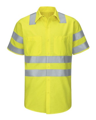  Company Branded Red Kap Enhanced & Hi-Visibility Work Shirt SY24 With Logo 
