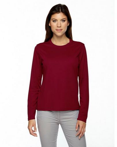 Custom Printed Ladies Performance Long Sleeve Crewneck T-Shirt - 78199