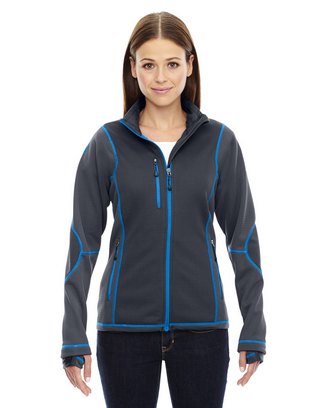  Ladies' Pulse Textured Bonded Fleece Jacket with Print 