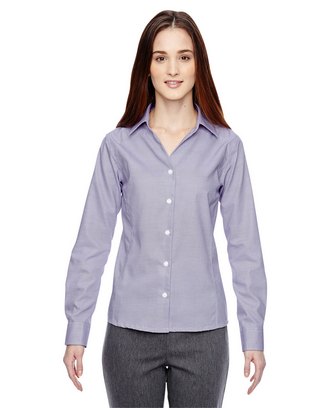 Ladies' Precise Wrinkle-Free Two-Ply 80's Cotton Dobby Taped Shirt