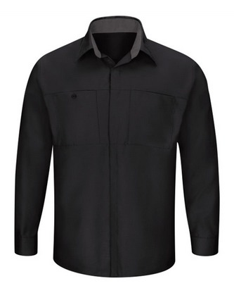 Custom Logo Red Kap Performance Plus Long Sleeve Shirt with OilBlok Technology - Tall Sizes SY32T Em