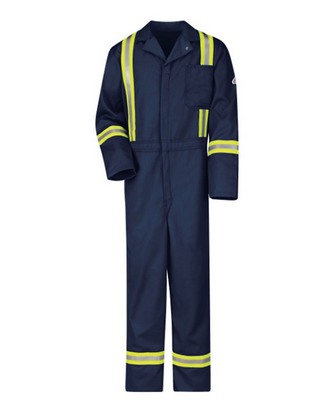  Custom Embroidered Bulwark Classic Coverall with Reflective Trim - EXCEL FR CECT With Logo 