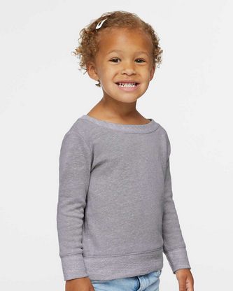  Company Branded Rabbit Skins Toddler Harborside Mélange French Terry Crew 3379 With Logo 