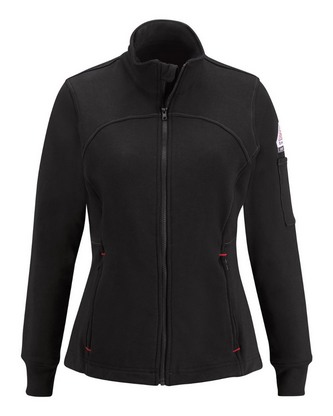 Custom Embroidered Bulwark Women's Zip Front Fleece Jacket-Cotton/Spandex Blend SEZ3 With Logo