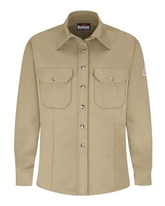 Company Branded Bulwark Women's Dress Uniform Shirt - EXCEL FR® ComforTouch SLU3 With Logo