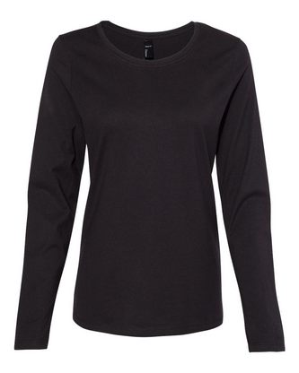 Company Branded Hanes Perfect-T Women’s Long Sleeve Scoopneck T-Shirt S04LS With Logo