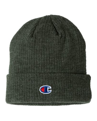 Custom Embroidered Champion Ribbed Knit Cap - CS4003 With Logo