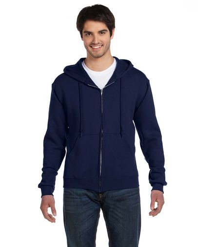 Adult Supercotton™ Full-Zip Hooded Sweatshirt - J NAVY - S