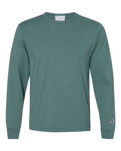Custom Logo Champion Garment Dyed Long Sleeve T-Shirt - CD200 With Logo