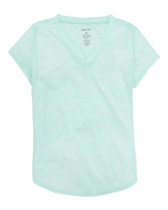  Company Branded Boxercraft Girls' Snow Heather V-Neck T-Shirt YT34 With Logo 