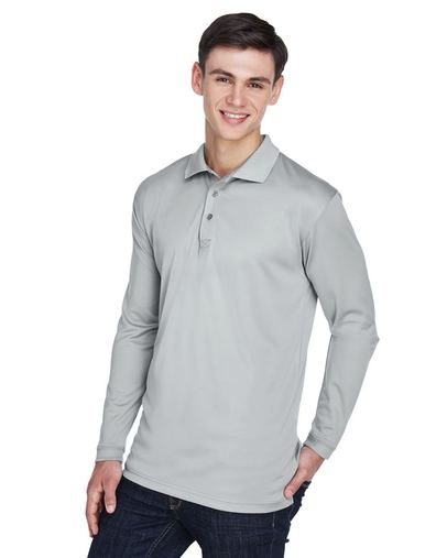Custom Embroidered UltraClub Adult Cool & Dry Sport Long-Sleeve Polo - 8450LS