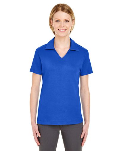  Ladies' Egyptian Interlock V-Neck Polo 